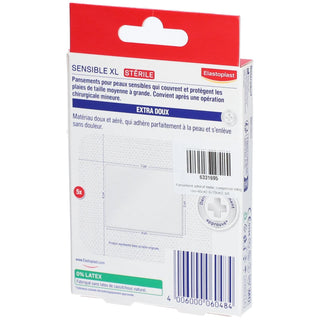 ELASTOPLAST MED+ Pansement Sensible XL sérile 6x7 cm. Boite de 5 pansements