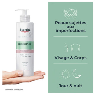 Eucerin DermoPure Gel Nettoyant Triple Action Visage & Corps 400 ml