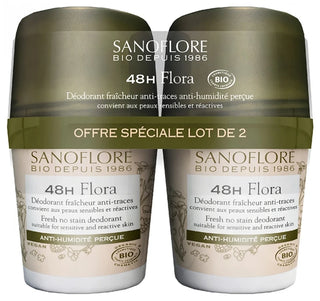 Sanoflore Déodorants Lot*2 Déodorant 48H Flora Efficacité 48H Certifié Bio 50Mlx2
