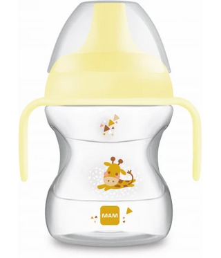 MAM Tasse d'Apprentissage 190 ml 2ème âge Décorée Bec Souple avec anse