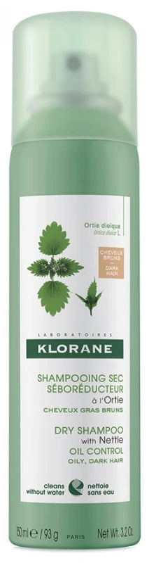 Klorane Capillaire Shampoing Sec à l'Ortie 150 ml - Type : Cheveux gras bruns