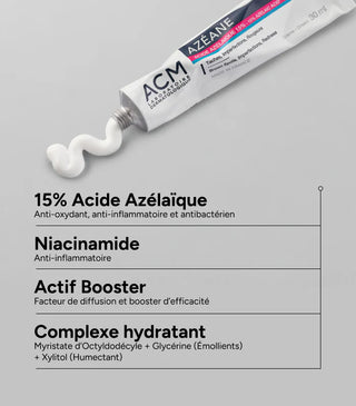 ACM  Azéane Crème acide azélaique 15% taches imperfections rougeurs 30mL