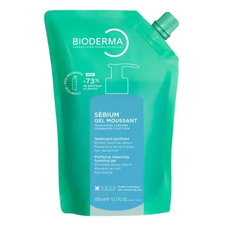 Bioderma Sébium Gel Moussant Éco-Recharge – Nettoyant Purifiant (400 ml)