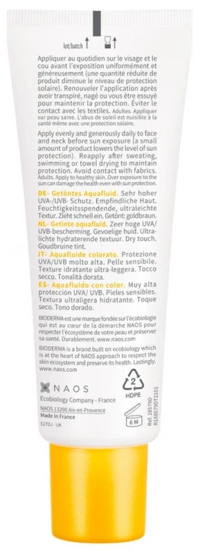 Bioderma Photoderm Aquafluide crème solaire SPF50+ Dorée 40ml-paraplus