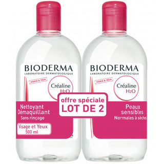 Bioderma  CREALINE H2O - Lot de 2 x 500 mL
