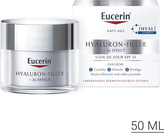 Eucerin Hyaluron-Filler + 3X Effect Soin de Jour Anti-Âge SPF15 - Peau Sèche 50 ml
