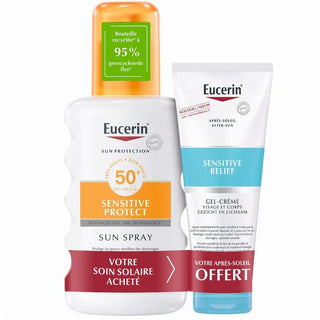 EUCERIN SUN PROTECTION - Sensitive Protect Sun Spray SPF50+ Peaux Sensibles 200ml + Après-Soleil Sensitive Relief 50ml Offert