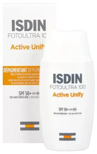 Isdin FotoUltra ActiISDIN FotoUltra Active Unify Fusion Fluid SPF50+ 50ml – Fluide solaire anti-taches unifiant visage Unify