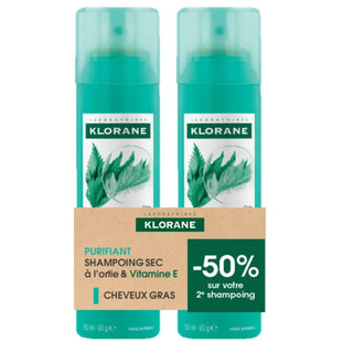 Klorane shampoing sec à l'ortie lot de 2x150ml