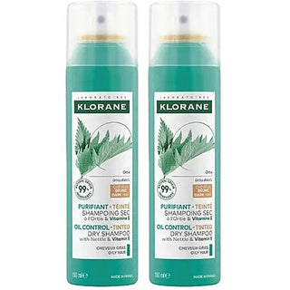 Klorane Ortie & Vitamine E Shampooing Sec Purifiant Teinté Duo 2 x 150ml