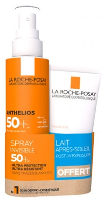 La Roche-posay Anthelios Spray Invisible SPF50+ Avec Parfum 200 ml + Post-UV Exposure Lait Après-Soleil 75 ml Offert