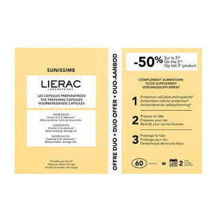 Lierac Sunissime Duo Les Capsules Préparatrices Solaire 2 x 30 Capsules – Préparer, Sublimer et Prolonger le Bronzage paraplus