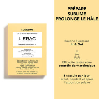 Lierac Sunissime Duo Les Capsules Préparatrices Solaire 2 x 30 Capsules – Préparer, Sublimer et Prolonger le Bronzage paraplus
