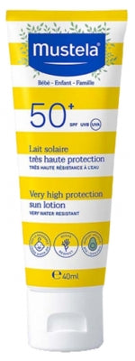 Mustela Lait Solaire Très Haute Protection Bébé-Enfant-Famille SPF50+ 40 ml
