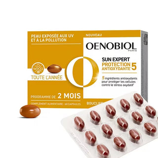 Oenobiol Sun Expert Protection Antioxydante 5 – 60 Capsules – Complément alimentaire protection peau  antioxydants