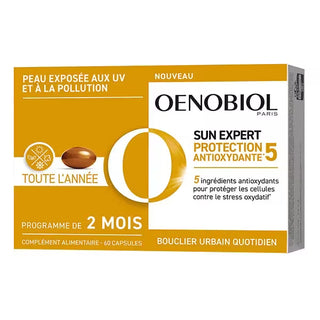 Oenobiol Sun Expert Protection Antioxydante 5 – 60 Capsules – Complément alimentaire protection peau &
 antioxydants