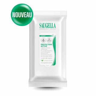 Saugella Antiseptique Naturel Lingettes Intimes Nettoyantes Protection Active x15