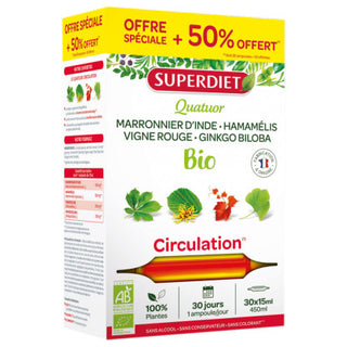 Superdiet Quatuor Circulation  BIO ampoules 30x15mL