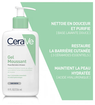 Cerave Gel Moussant Visage Pour Les Peaux Normales à Grasses 473 ml