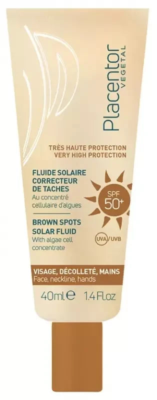 Placentor Végétal Fluide Solaire Correcteur de Taches Très Haute Protection SPF50+ 40 ml