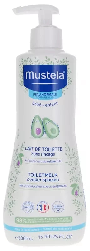 Mustela Lait de Toilette Sans Rinçage à l'Avocat Bio 500 ml