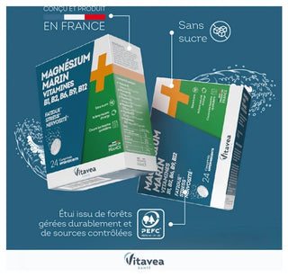 Vitavea Détente Magnésium + Vitamines B1 B2 B6 B9 B12 24 Comprimés Effervescents