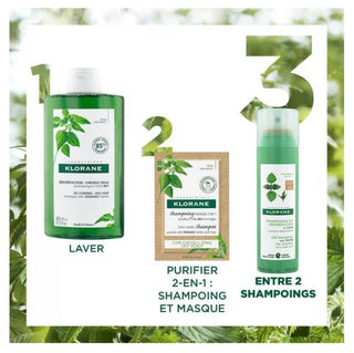 Klorane Capillaire Shampoing Sec à l'Ortie 150 ml - Type : Cheveux gras bruns