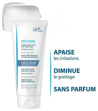Ducray Dexyane Crème Émolliente Anti-Grattage Peaux Trèsèches et à Tendance Atopique 200 ml