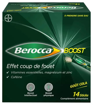Berocca Boost - Vitamines - 14 Sticks - Goût Cola - Effet Coup de Fouet Mental et Physique - Complément Alimentaire - Vitamine c - Zinc - Caféine - Goût : Cola