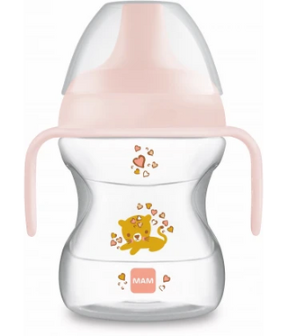 MAM Tasse d'Apprentissage 190 ml 2ème âge Décorée Bec Souple avec anse