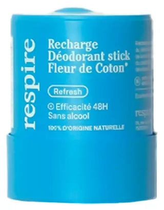 Respire Déodorant Stick Fleur de Coton Sans Alcool Recharge Bio 50 g