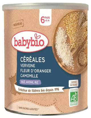 Babybio 3 Céréales Verveine Fleur d'Oranger Camomille Dès 6 Mois 220 g