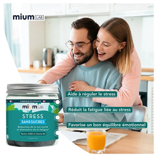 Mium Lab Stress Sans Sucres Plantes Gaba et Vitamine 42 Gummies