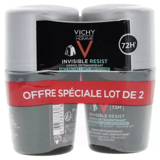 Vichy Homme Déodorant Invisible Resist Dermo-Détranspirant 72H 2 x 50 ml