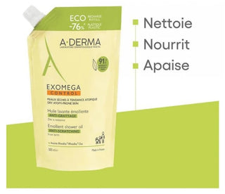 A-Derma Exomega Control - Huile Lavante Émolliente Anti-Grattage 500 ml