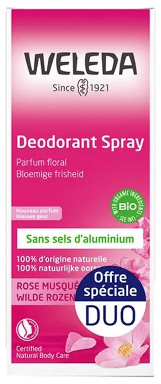 Weleda Duo Déodorant Spray Rose - 2 X 100 ml