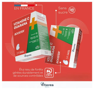 Vitavea Vitamine C + Guarana Booster 24 comprimés à croquer