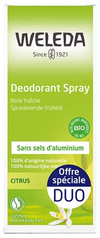 Weleda Duo Déodorant Spray Citrus - 2 X 100 ml