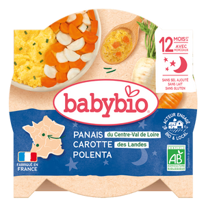 Babybio Assiette Panais, Carotte & Polenta – 230 g (Dès 12 mois)