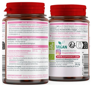 Superdiet Levure de Bière Revivifiable Bio 45 Unités