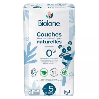 Biolane Couches Naturelles Bébé – Taille 5 (11 – 25 kg) – 40 unités