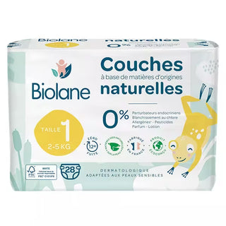 Biolane Couches Naturelles Bébé – Taille 1 (2 – 5 kg) – 28 unités