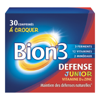 Bion 3 Défense junior goût framboise 30 comprimés