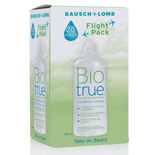 Biotrue Flight Pack 100 ml – Solution Multifonctions pour Lentilles de Contact