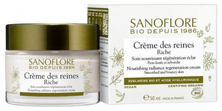 Sanoflore Reines Crème Des Riche Soin Nourrissant Régénération Éclat Certifié Bio 50 ml