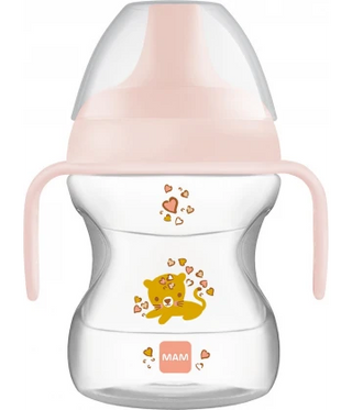 MAM Tasse d'Apprentissage 190 ml 2ème âge Décorée Bec Souple avec anse