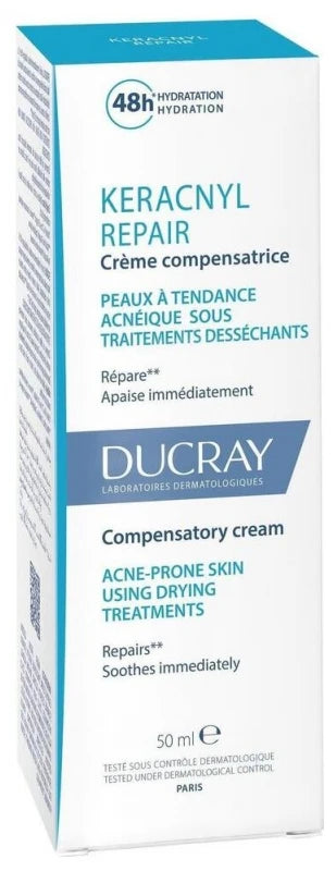 Ducray Keracnyl Repair Crème Compensatrice Traitements Desséchants 50 ml