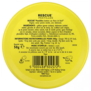 Rescue Pastilles Mélange de Fleurs de Bach Original Saveur Pomme Menthe 50 g