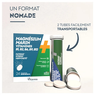 Vitavea Détente Magnésium + Vitamines B1 B2 B6 B9 B12 24 Comprimés Effervescents