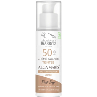 Laboratoires de Biarritz Alga Maris Crème Solaire Visage Teinte Beige SPF50 Bio 50 ml Laboratoire Biarritz